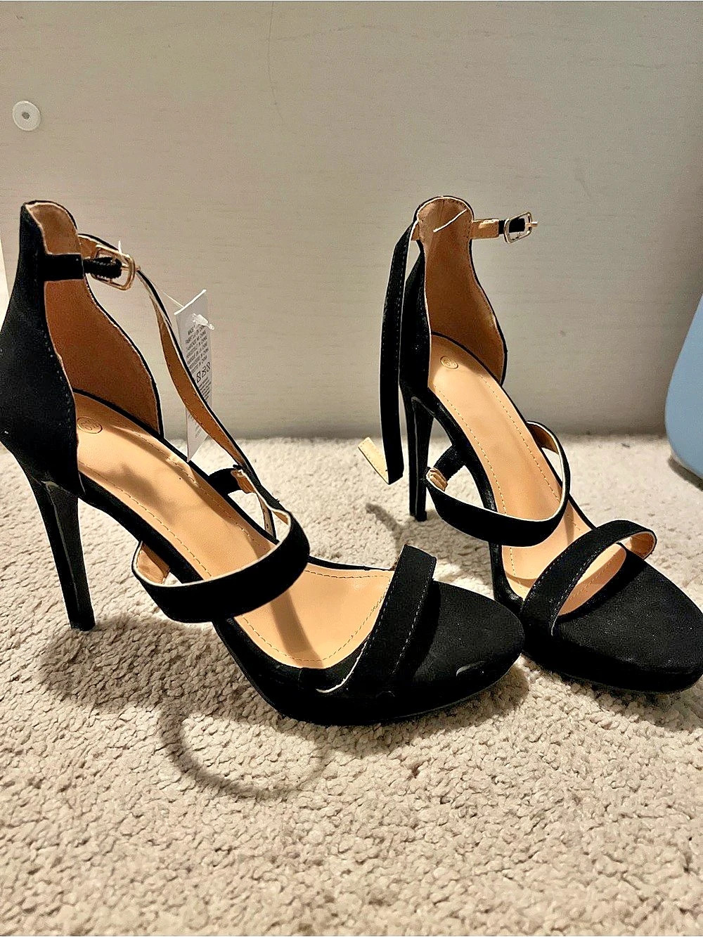 Black Strappy Heels Like New